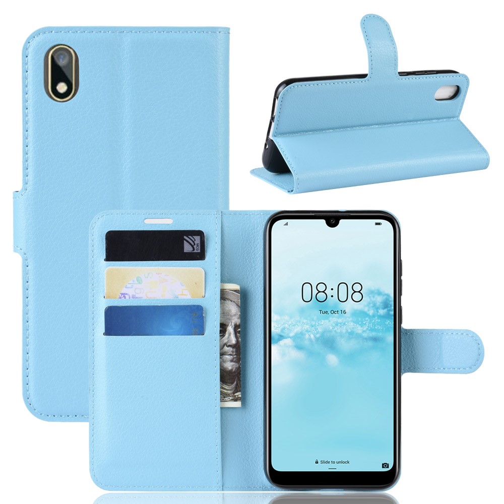  Huawei Y5 (2019) - Litchi Plånboksfodral - Ljus Blå