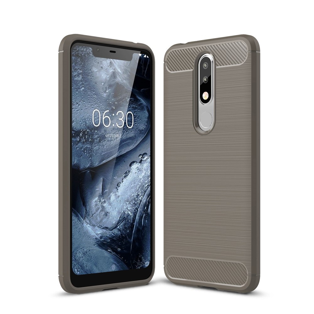  Nokia 5.1 Plus - Brushed TPU Skal - Grå