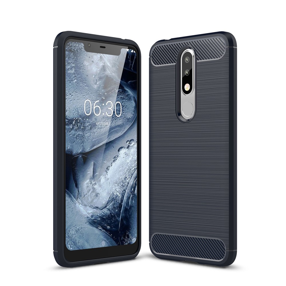  Nokia 5.1 Plus - Brushed TPU Skal - Navy Blue