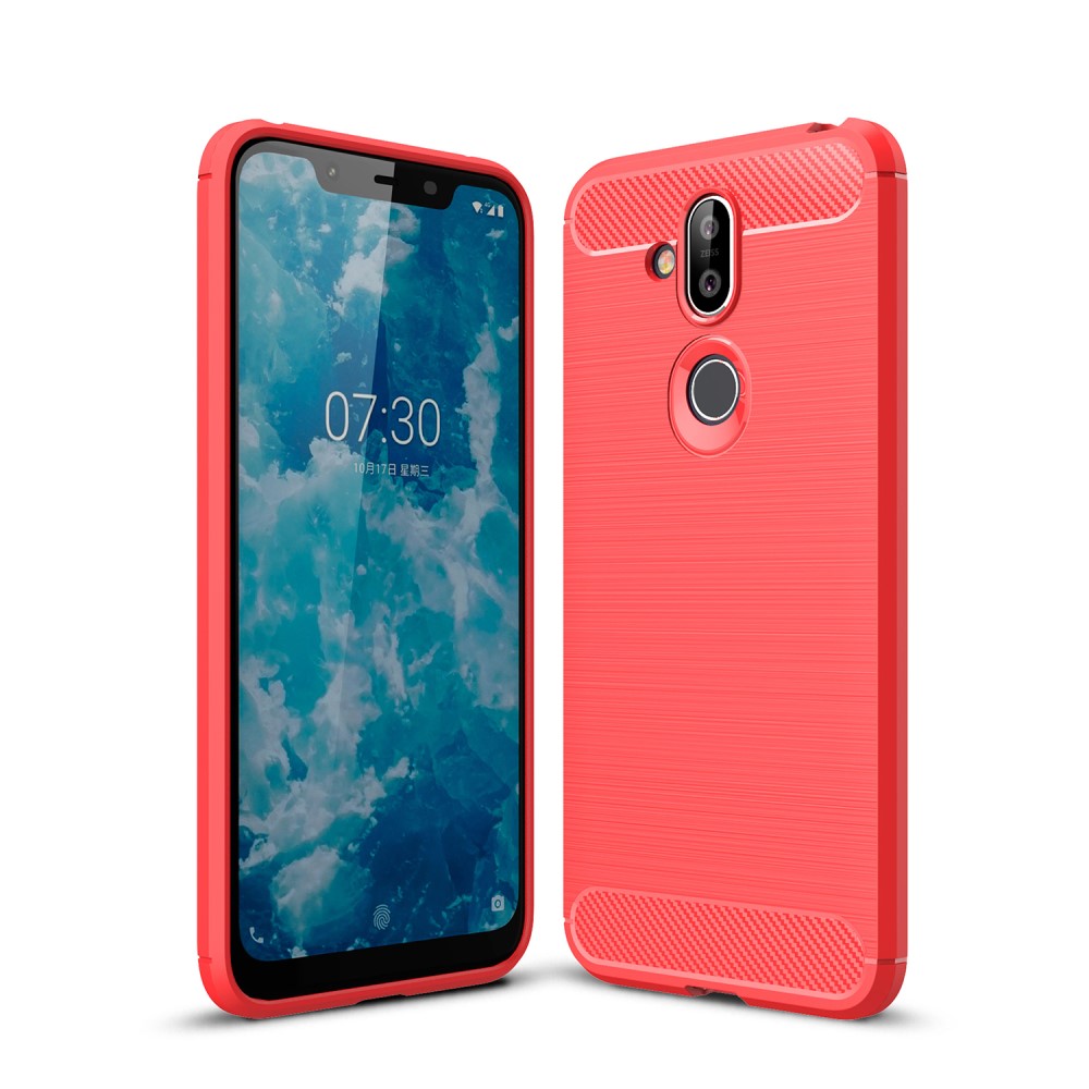  Nokia 8.1 - Brushed TPU Skal - Röd