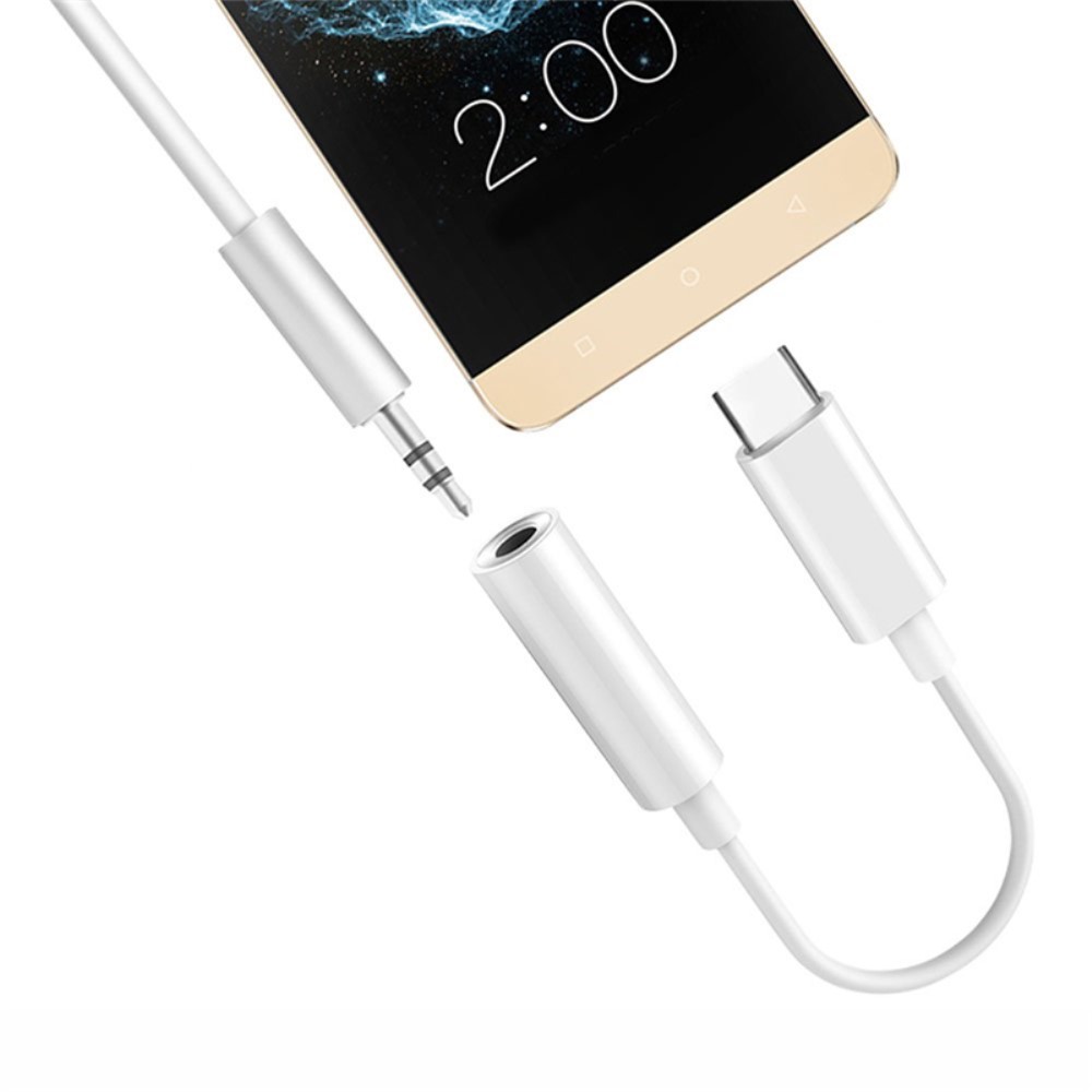  USB-C till AUX 3.5 mm adapter - Vit