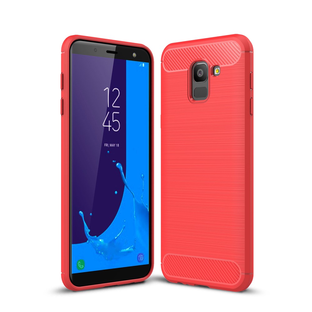  Samsung Galaxy J6 (2018) - Brushed TPU Skal - Röd