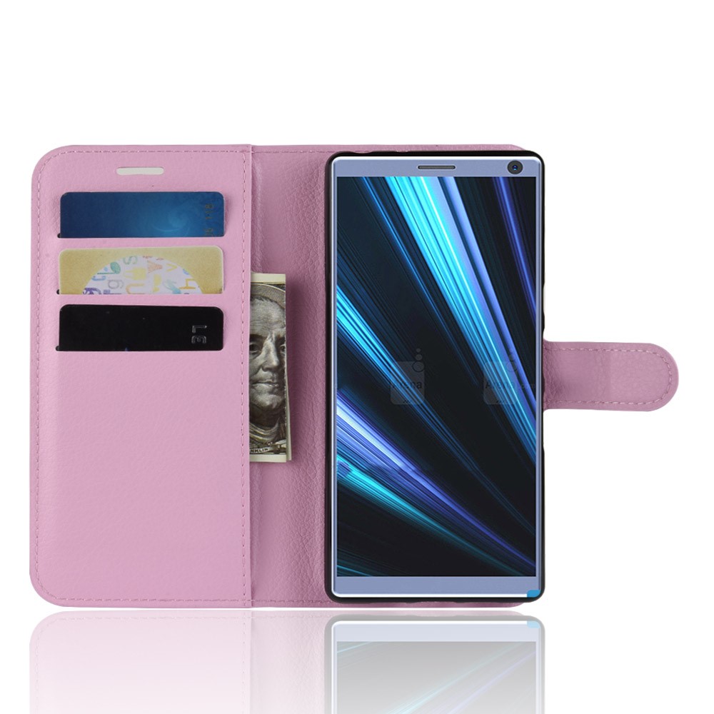  Sony Xperia 10 Plus - Litchi Plånboksfodral - Ljus Rosa