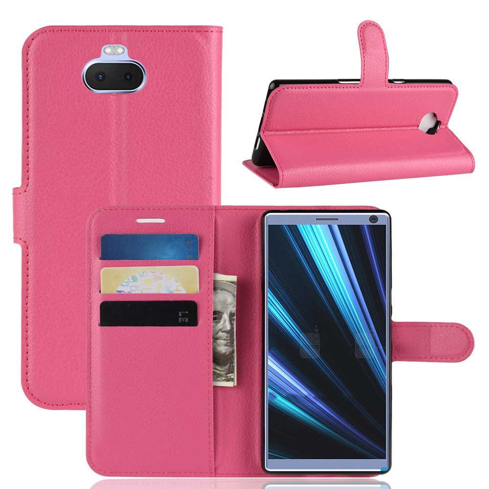  Sony Xperia 10 Plus - Litchi Plånboksfodral - Rosa
