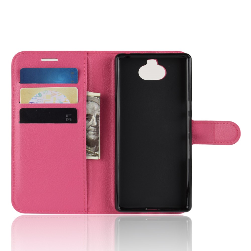  Sony Xperia 10 Plus - Litchi Plånboksfodral - Rosa