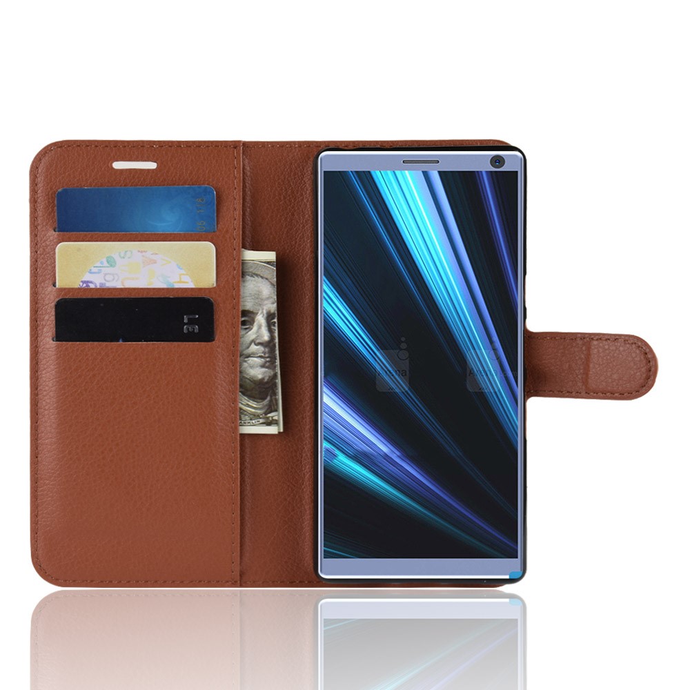  Sony Xperia 10 Plus - Litchi Plånboksfodral - Brun