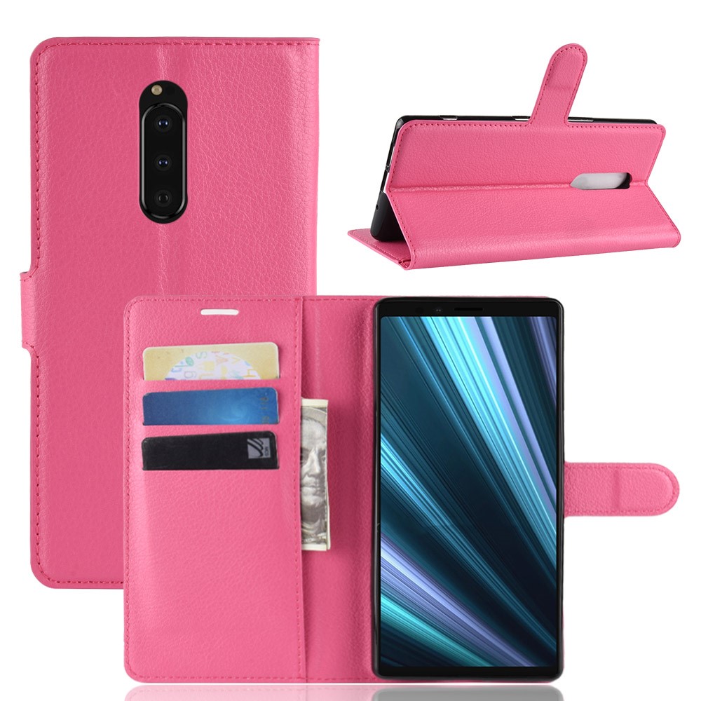 Sony Xperia 1 - Litchi Plånboksfodral - Rosa