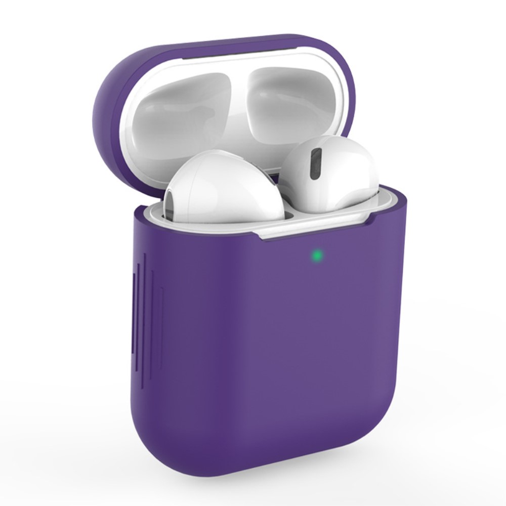  Silikonskal för AirPods med trådlös laddningsetui - Lila