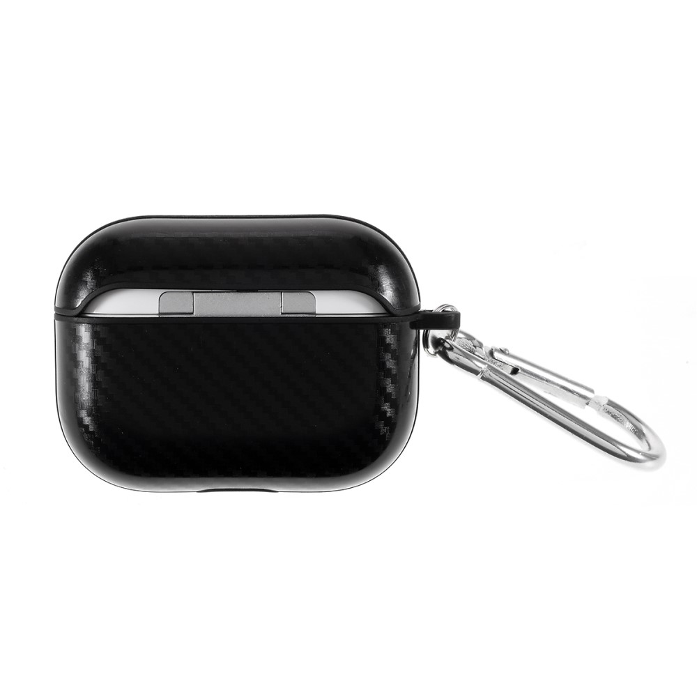  Kolfiberskal med krok till AirPods Pro - Svart