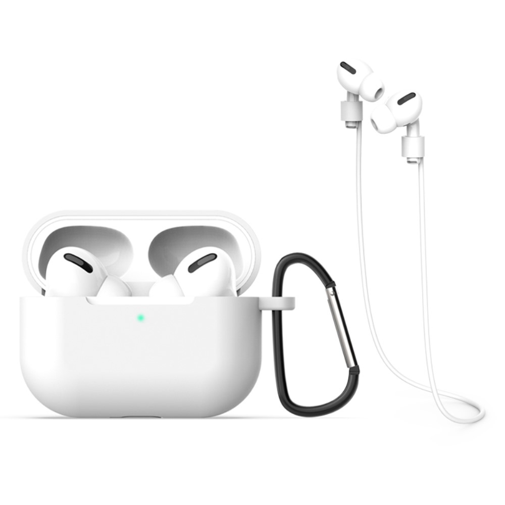  AirPods Pro Strap och Silikonskal med krok - Vit