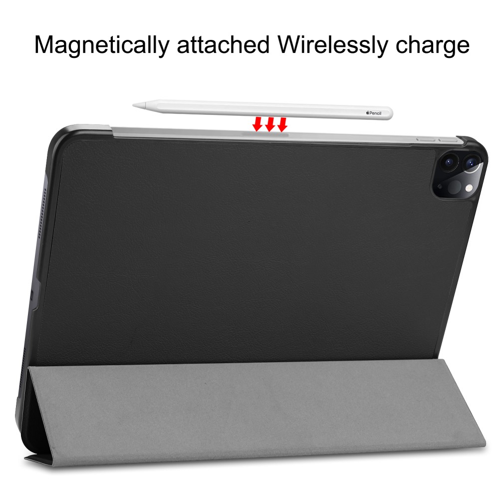  iPad Pro 12.9 (2018/2020) - Tri-Fold Stödjer Apple Pen Laddning - Svart