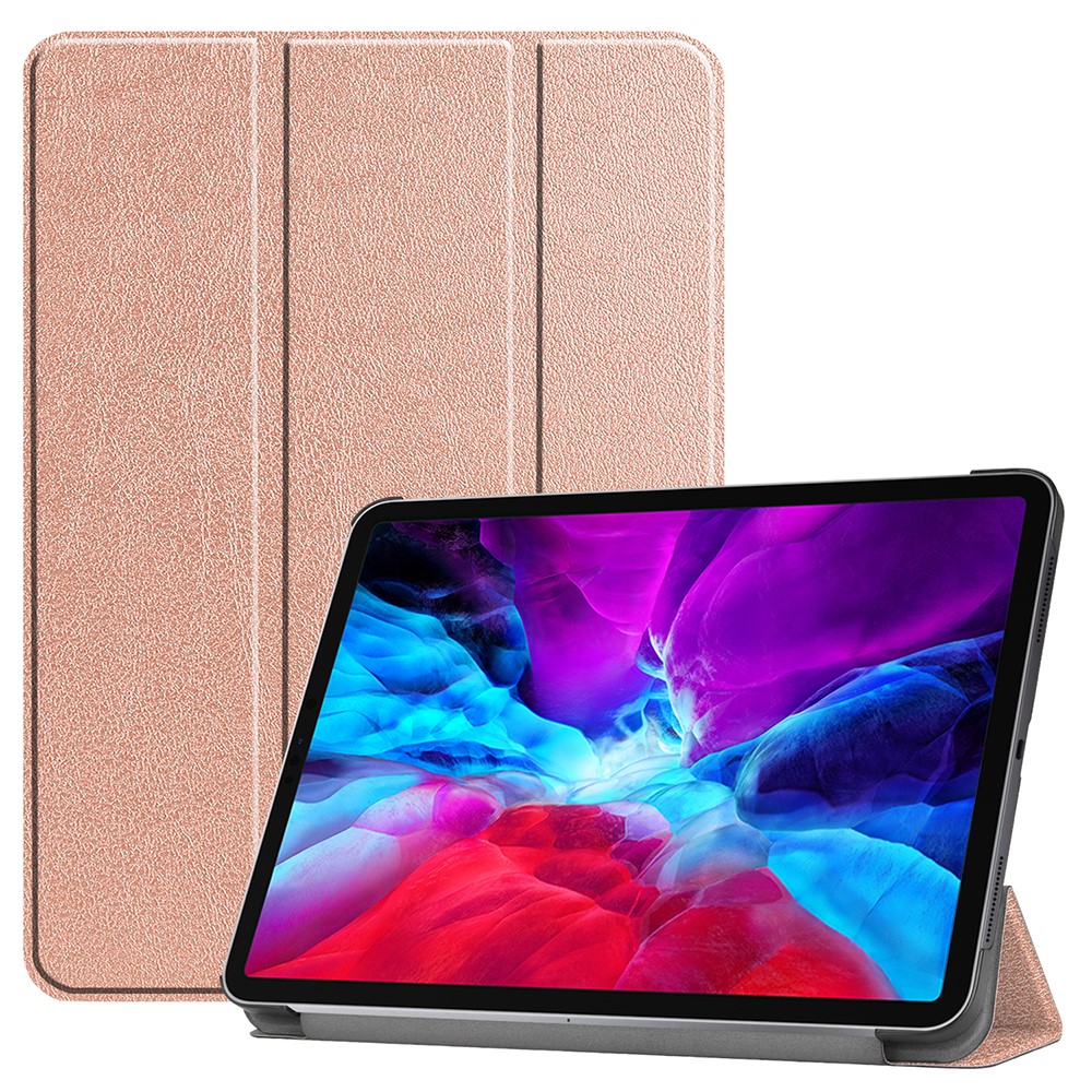  iPad Pro 12.9 (2018/2020) - Tri-Fold Stödjer Apple Pen Laddning - Roséguld