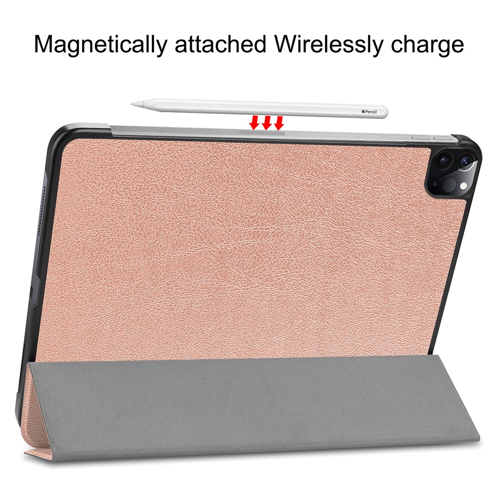  iPad Pro 12.9 (2018/2020) - Tri-Fold Stödjer Apple Pen Laddning - Roséguld