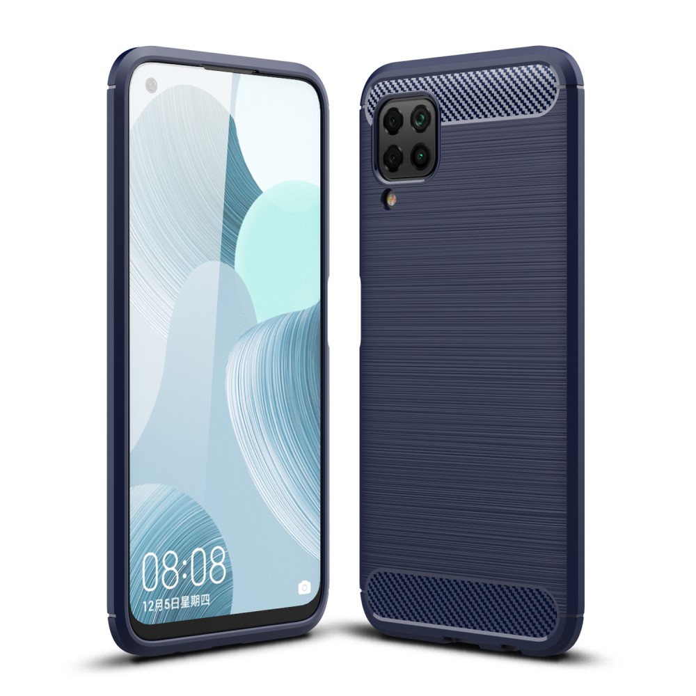  Huawei P40 Lite - Borstad Stål Textur - Mörk Blå