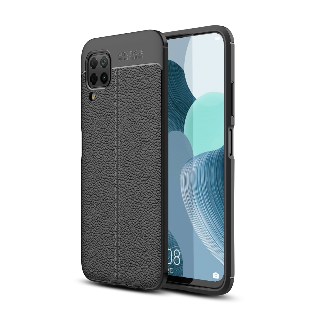  Huawei P40 Lite - Litchi Läderskal - Svart