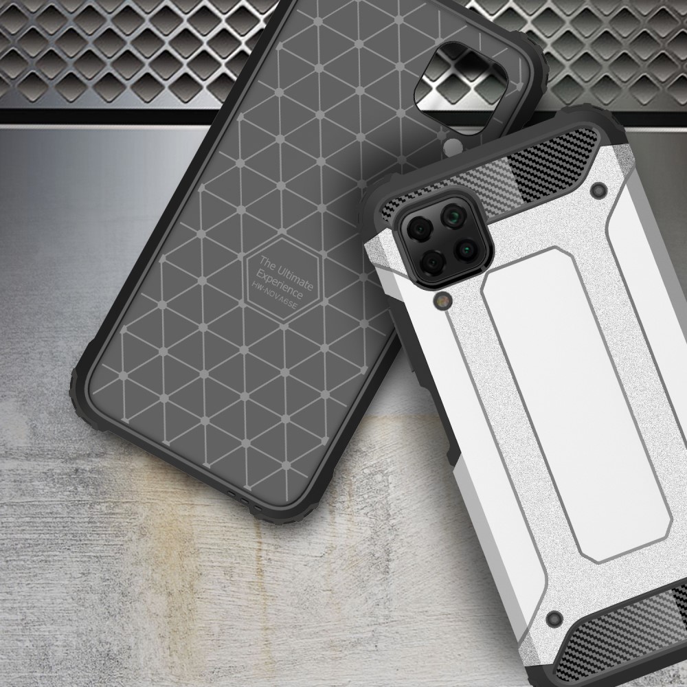  Huawei P40 Lite - Hybrid Armor Skal - Silver