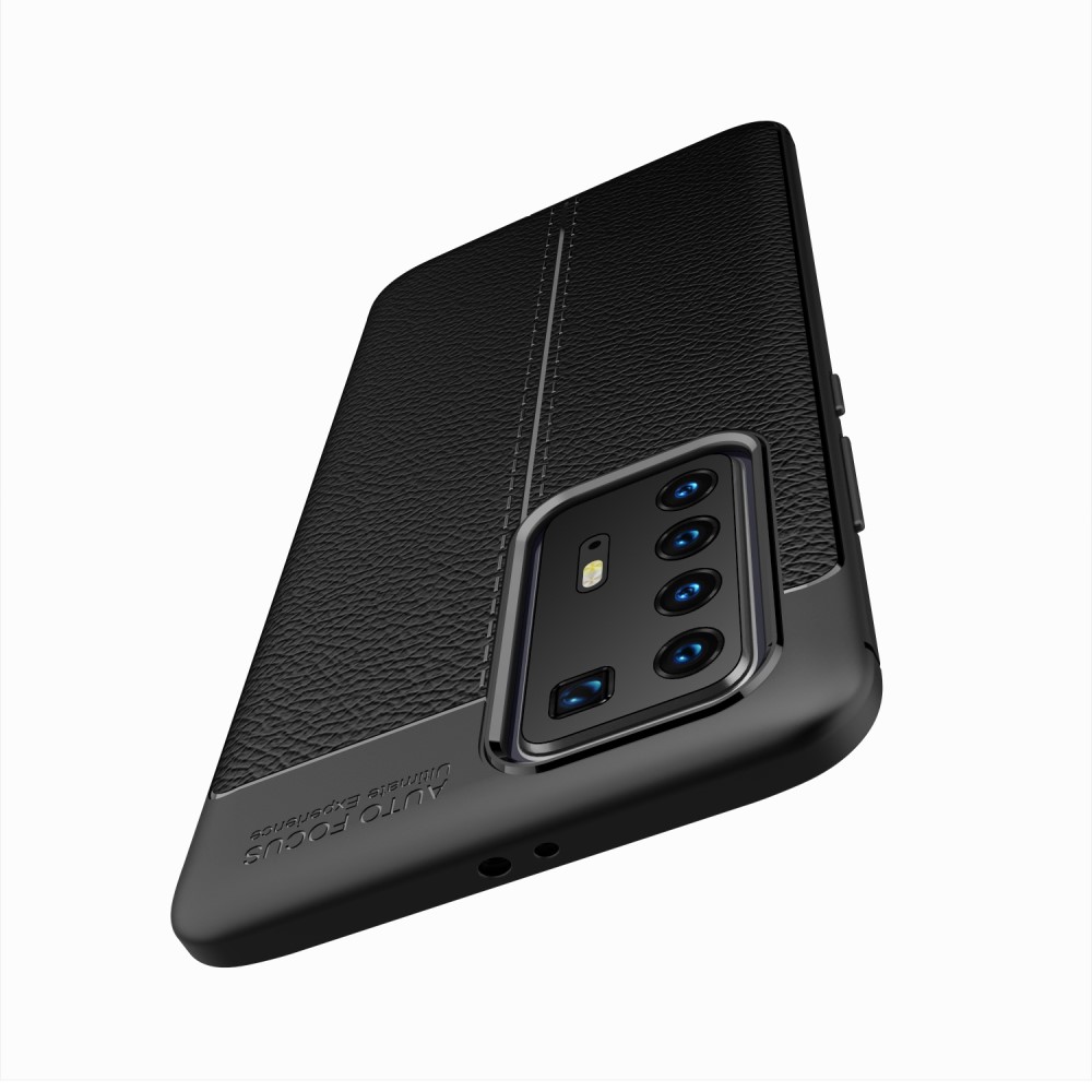  Huawei P40 Pro - Litchi Textur Skal - Svart
