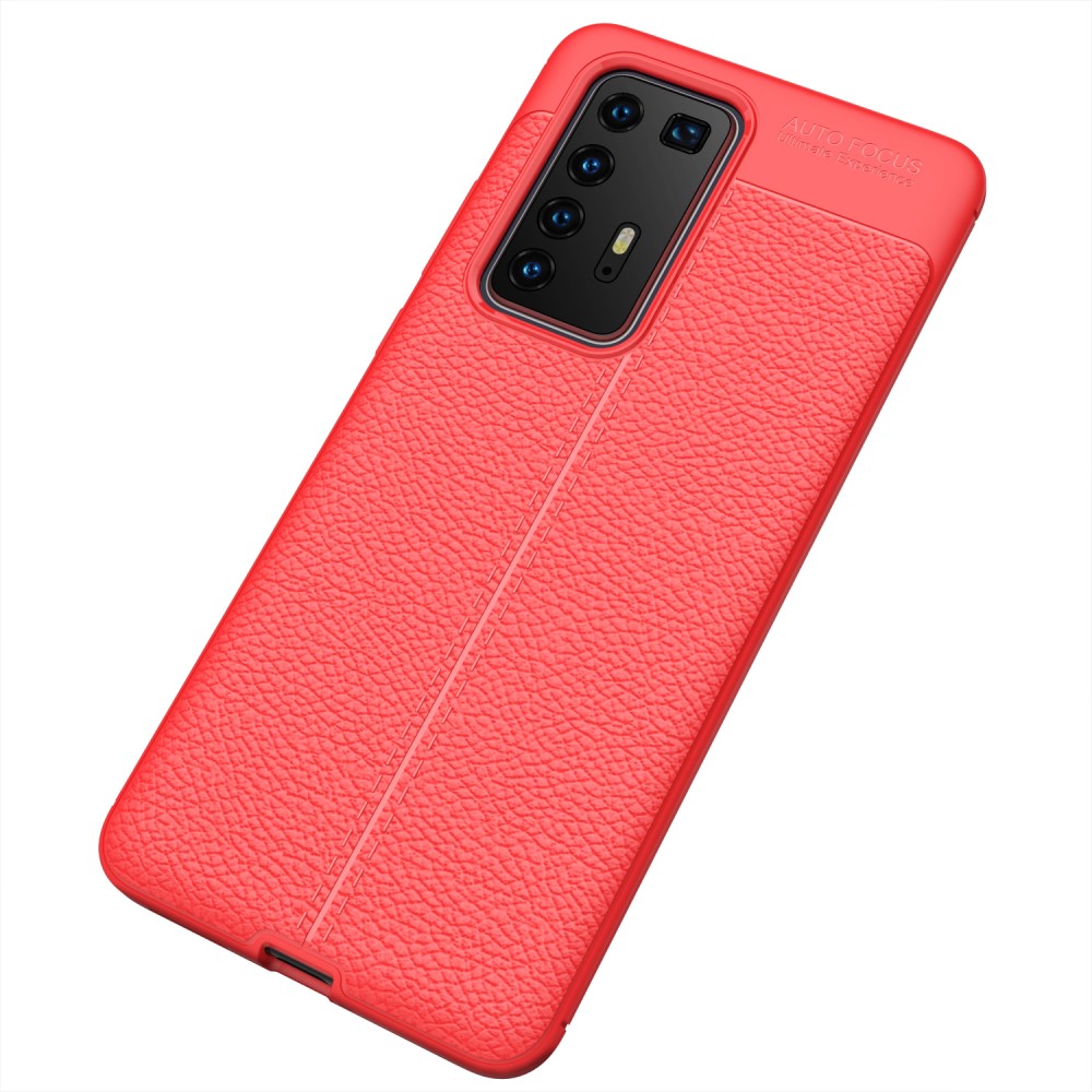  Huawei P40 Pro - Litchi Textur Skal - Röd