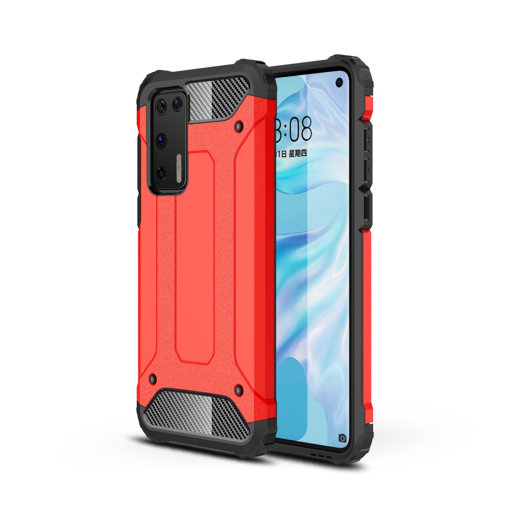  Huawei P40 - Hybrid Armor Skal - Röd