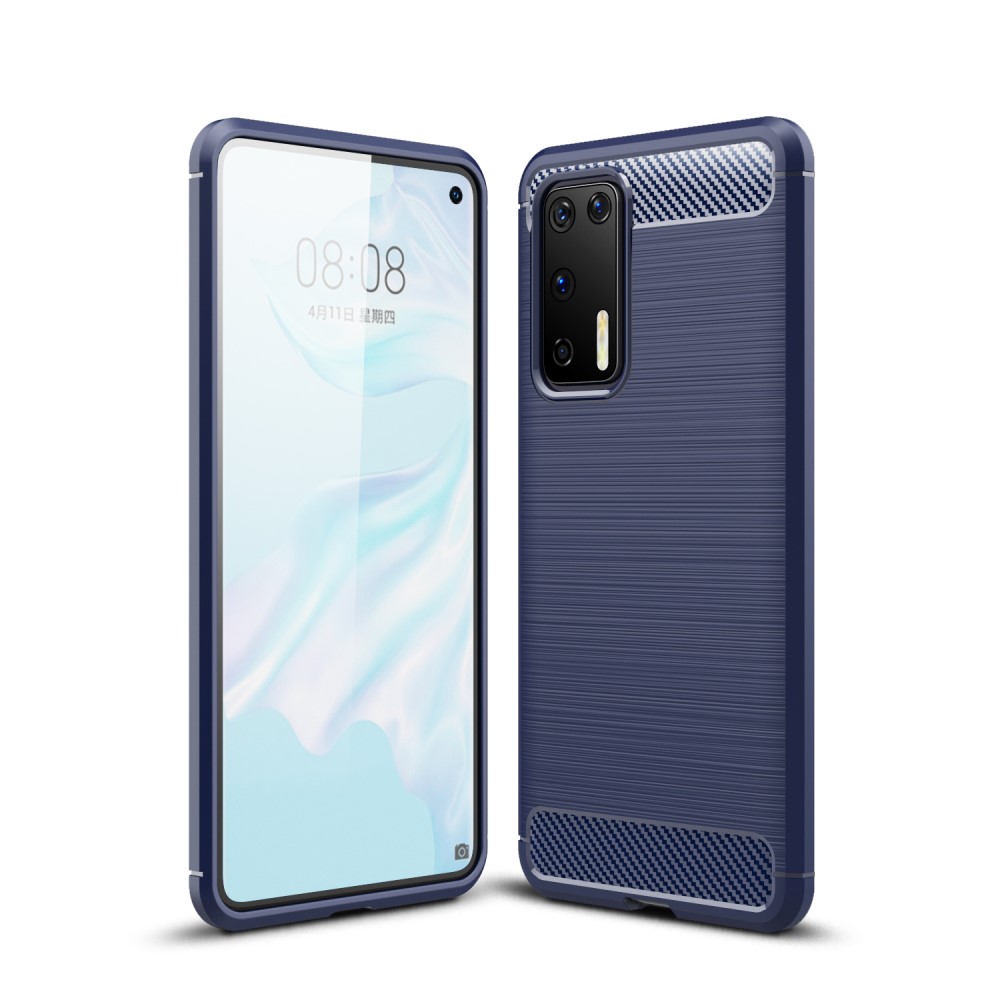  Huawei P40 - Brushed Textur Skal - Mörk Blå