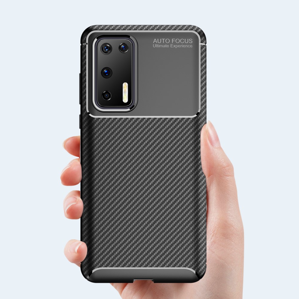 Huawei P40 - Kolfiber Skal - Svart