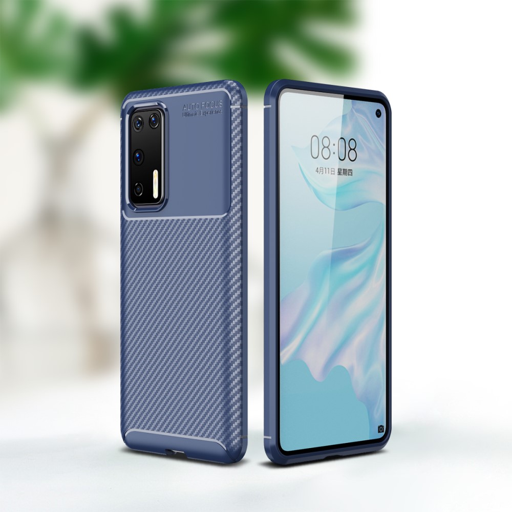  Huawei P40 - Kolfiber Skal - Mörk Blå