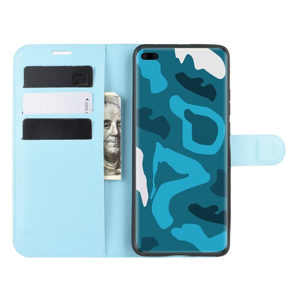  Huawei P40 Pro - Litchi Plånboksfodral - Ljus Blå