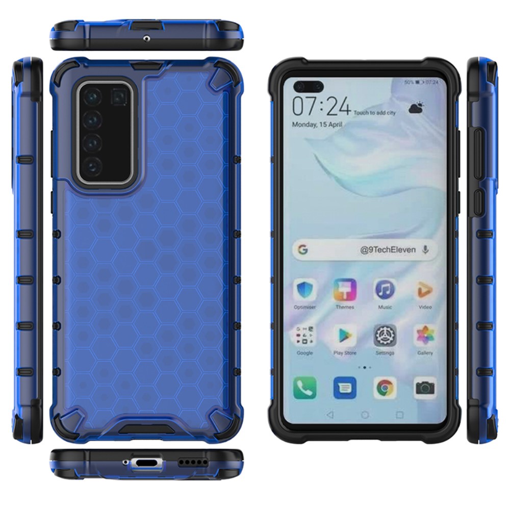  Huawei P40 - Armor Honeycomb Textur - Blå