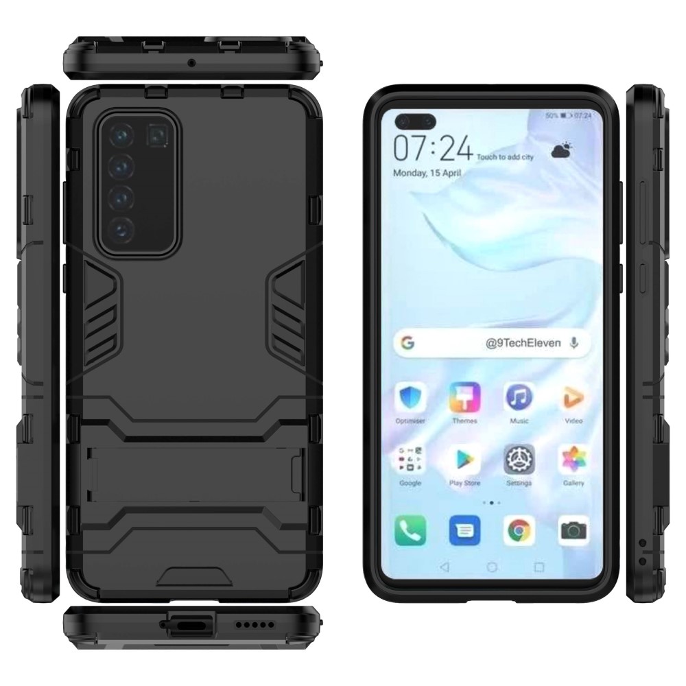  Huawei P40 - Hybrid Skal med Kickstand - Svart