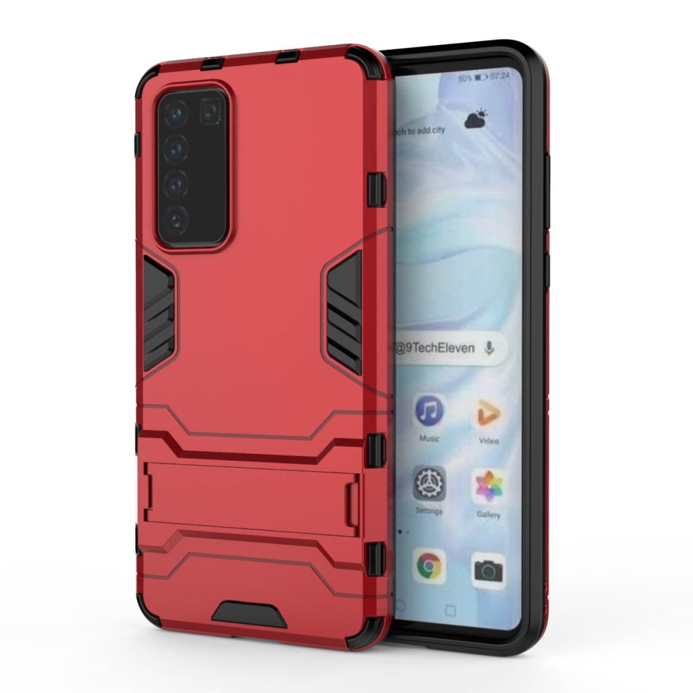  Huawei P40 - Hybrid Skal med Kickstand - Röd
