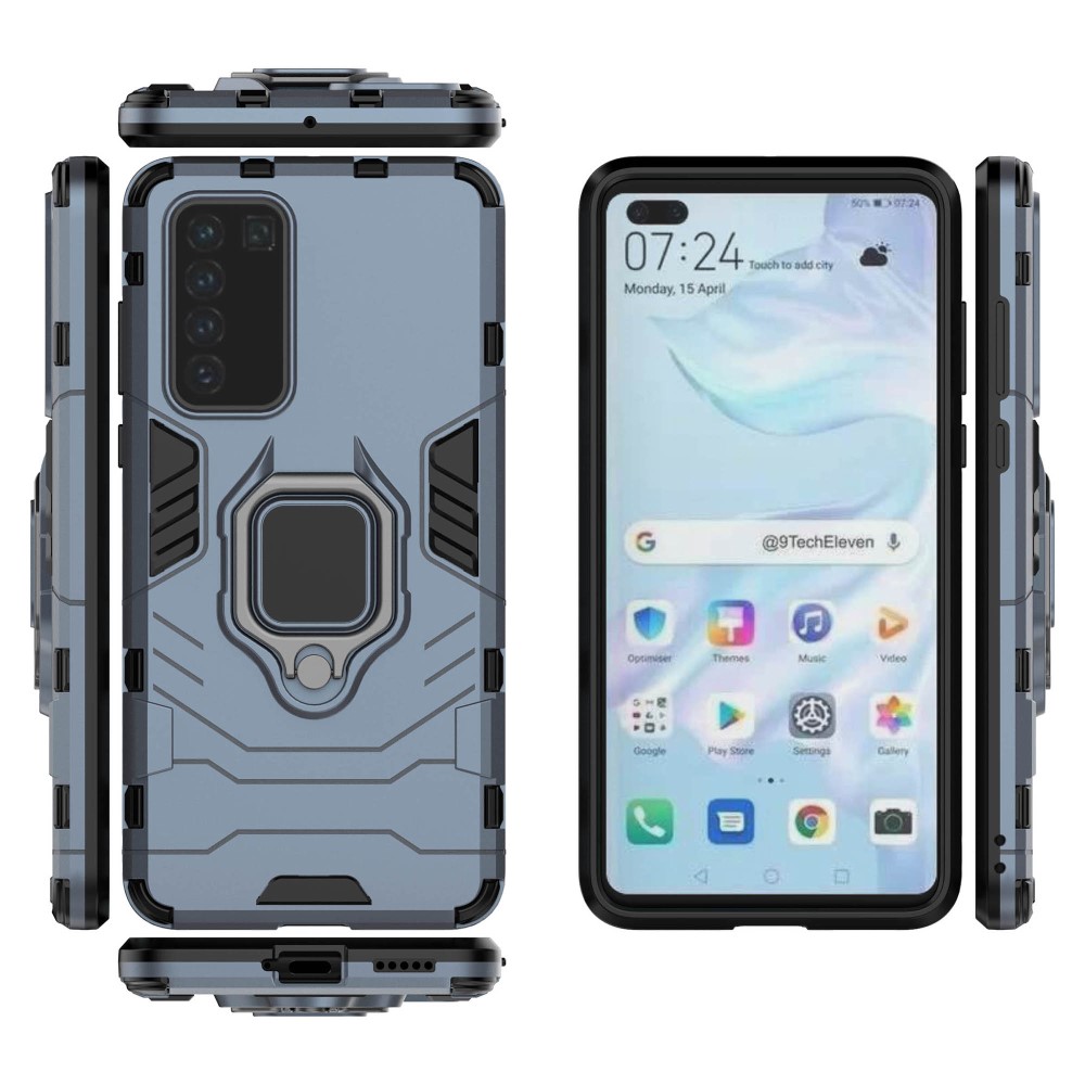  Huawei P40 - Hybrid Ring Skal - Navy Blue