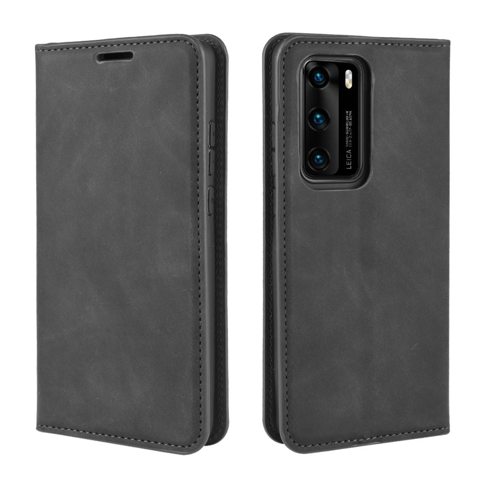  Huawei P40 - Silkeslent Plånboksfodral - Svart