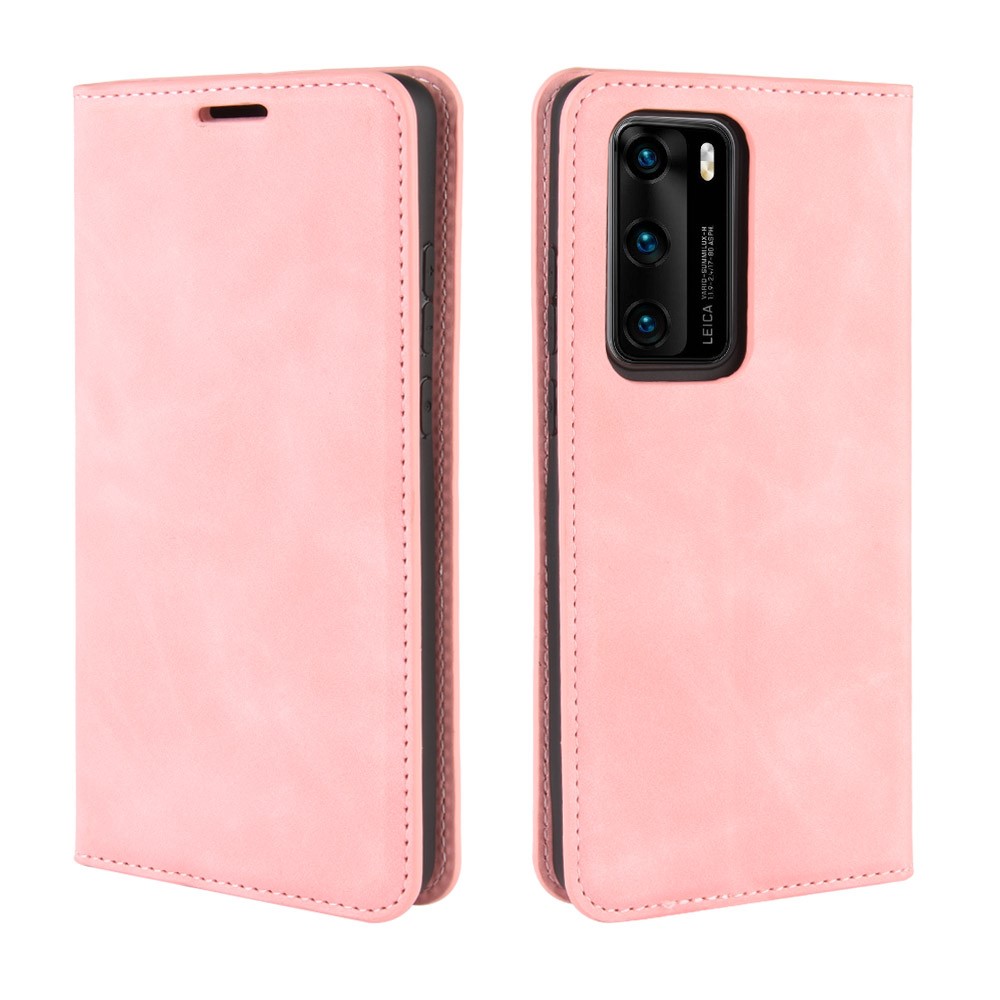  Huawei P40 - Silkeslent Plånboksfodral - Ljus Rosa