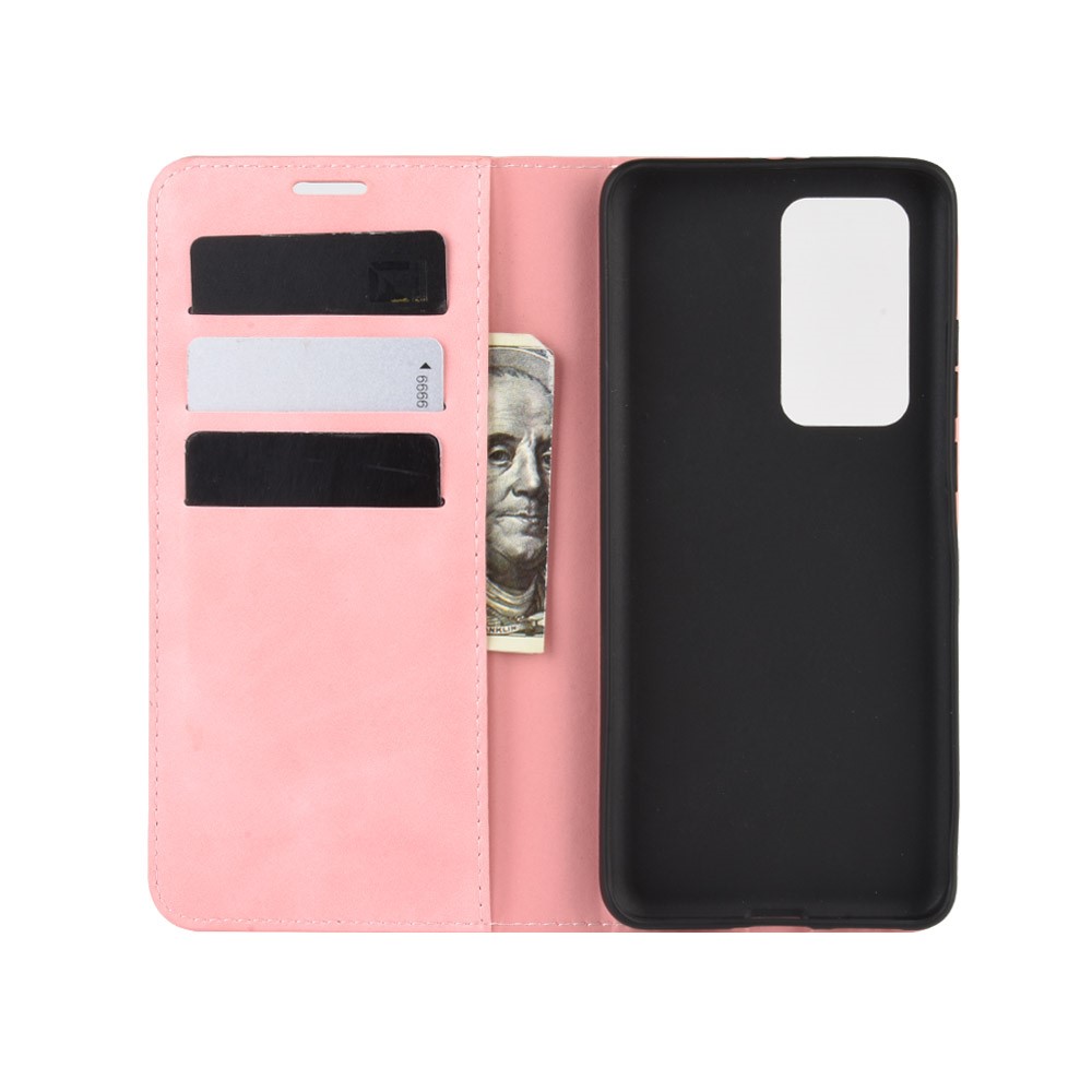  Huawei P40 - Silkeslent Plånboksfodral - Ljus Rosa