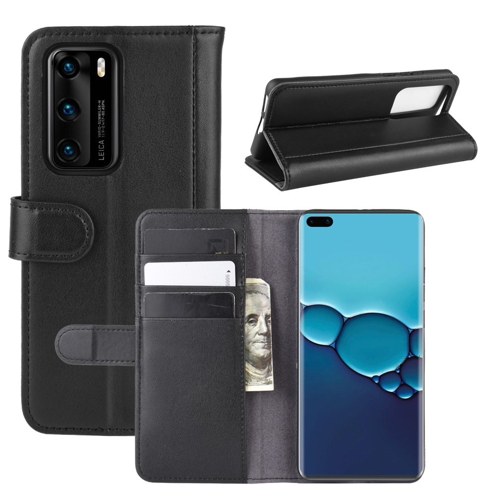  Huawei P40 - Split Läder Plånboksfodral - Svart
