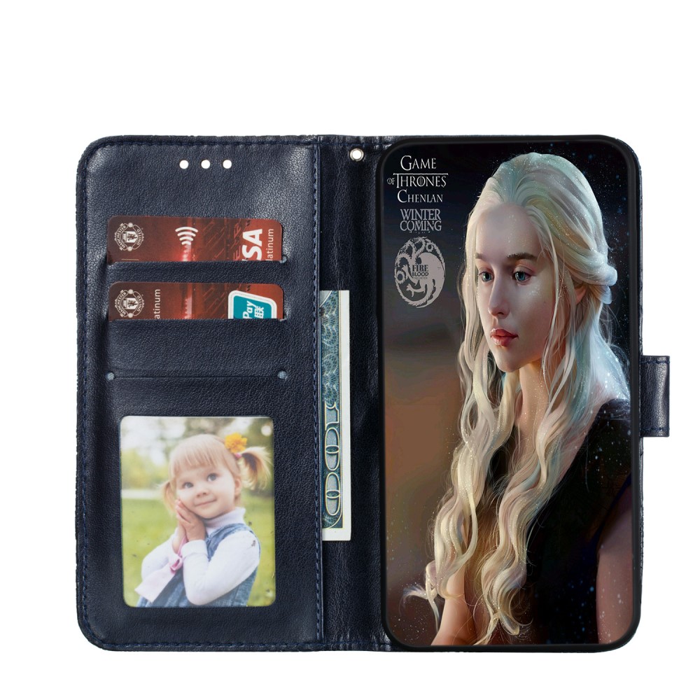  Huawei P40 Pro - Blommigt Mönster - Mörk Blå