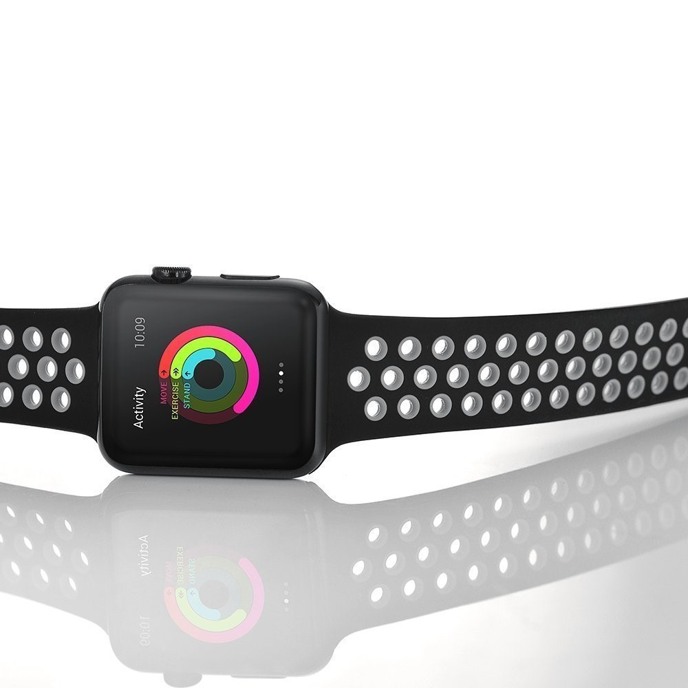  Armband i Silikon - Apple Watch 38/40/41/42 mm - Svart/Grå
