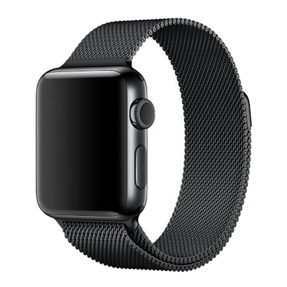  Milanese Loop Metall Armband Apple Watch 42/44/45/46/49 mm Svart
