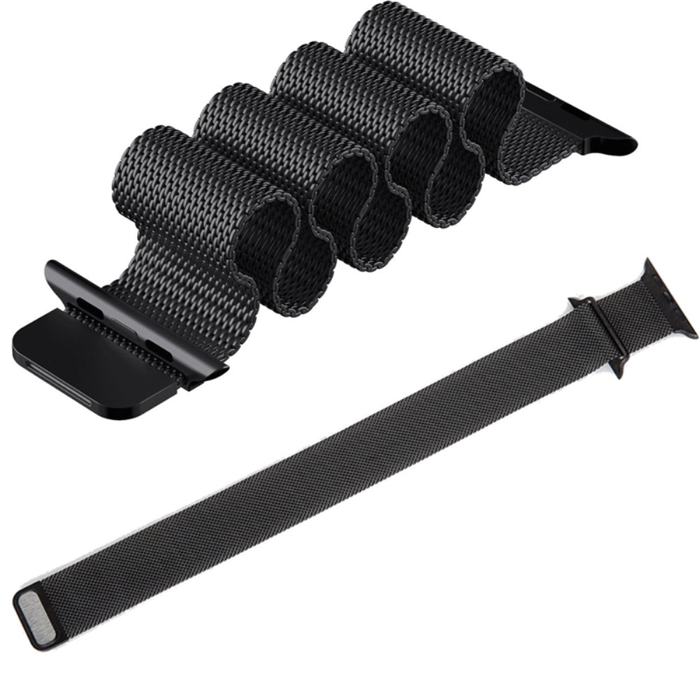  Milanese Loop Metall Armband Apple Watch 42/44/45/46/49 mm Svart