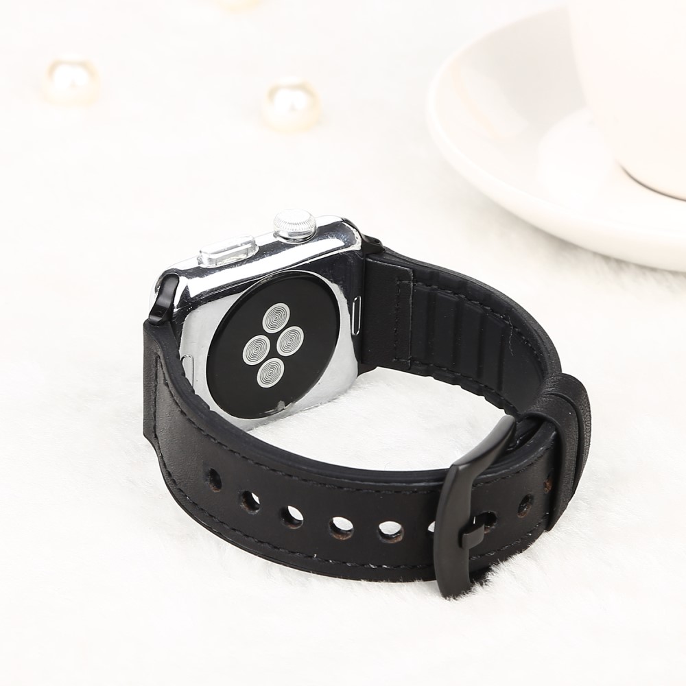  Läderarmband Apple Watch 42/41/40/38 mm - Svart