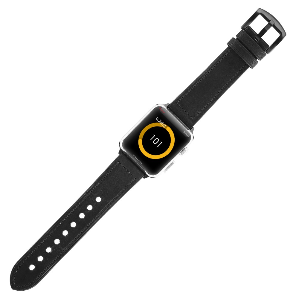  Läderarmband Apple Watch 42/41/40/38 mm - Svart