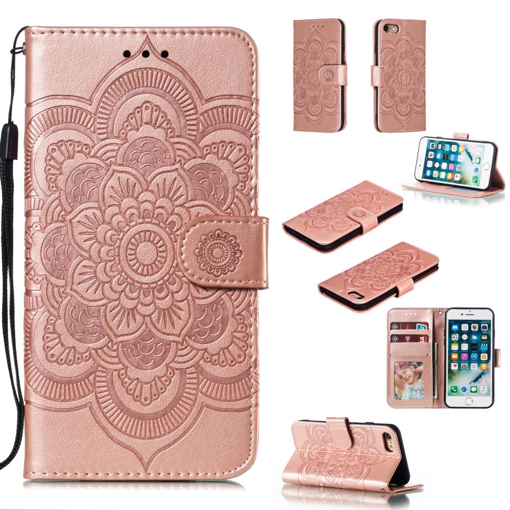  iPhone 7/8/SE (2020/2022) - Mandala Plånboksfodral - Roséguld