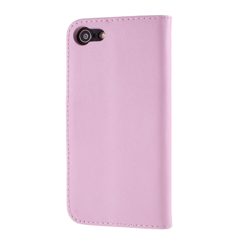  iPhone 7/8/SE (2020/2022) - Äkta Läder Plånboksfodral - Ljus Rosa