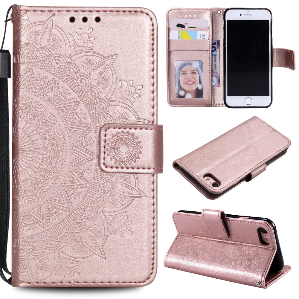  iPhone 7/8/SE (2020/2022) - Mandala Plånboksfodral - Roséguld