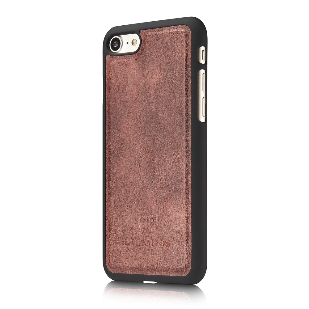 DG.MING iPhone 7/8/SE (2020/2022) - DG.MING Magnetskal/Plånboksfodral - Vinröd