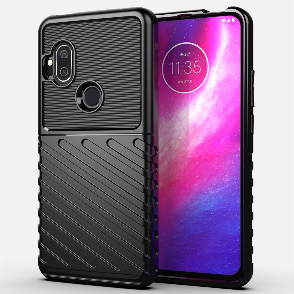  Motorola One Hyper - Twill Textur Skal - Svart