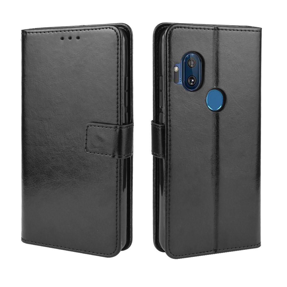  Motorola One Hyper - Crazy Horse Plånboksfodral - Svart