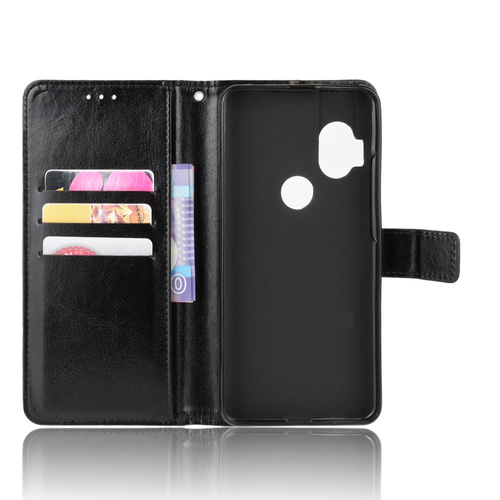  Motorola One Hyper - Crazy Horse Plånboksfodral - Svart