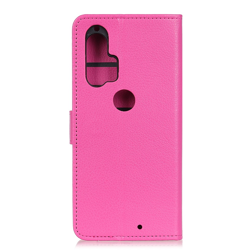  Motorola Edge Plus - Litchi Plånboksfodral - Rosa