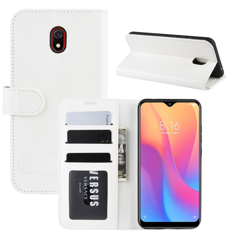  Xiaomi Redmi 8A - Crazy Horse Plånboksfodral - Vit